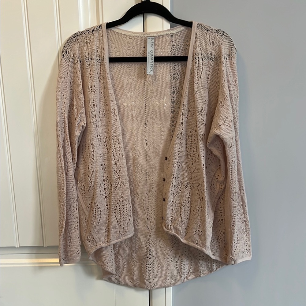 Free People Knit Cardigan in Light Pink S - Picture 2 of 11